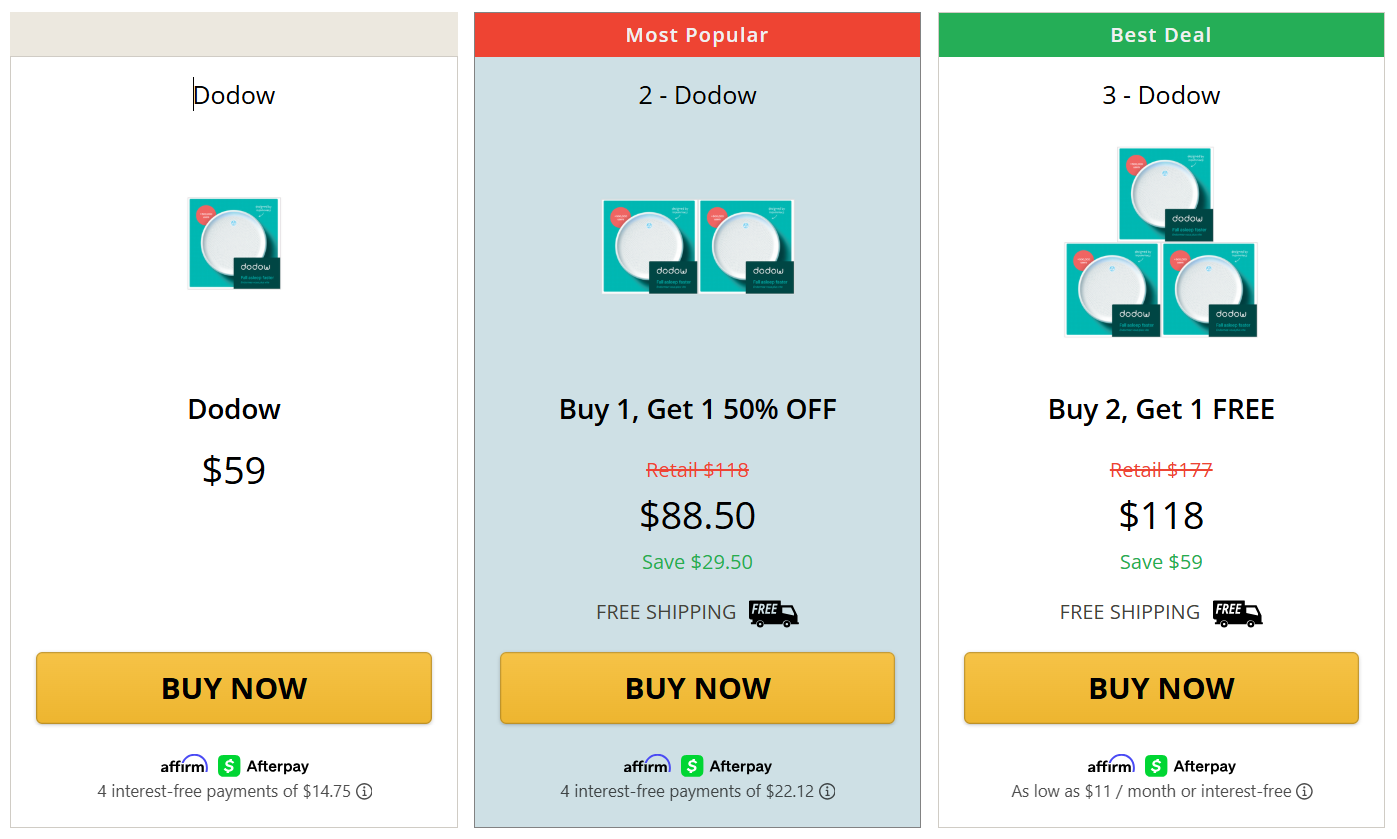 Dodow Sleep Aid Price Details