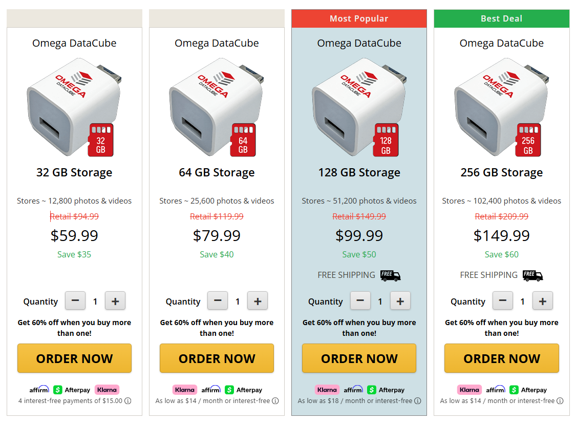 Omega DataCube price Details