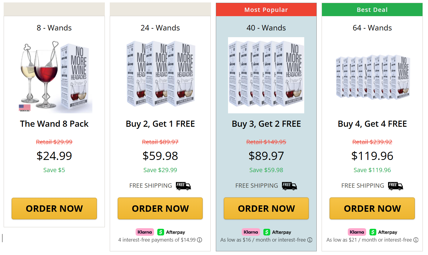 The Wand Wine Purifier Price Details