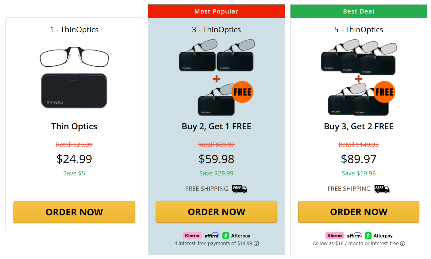 ThinOptics Reading Glasses Price Details